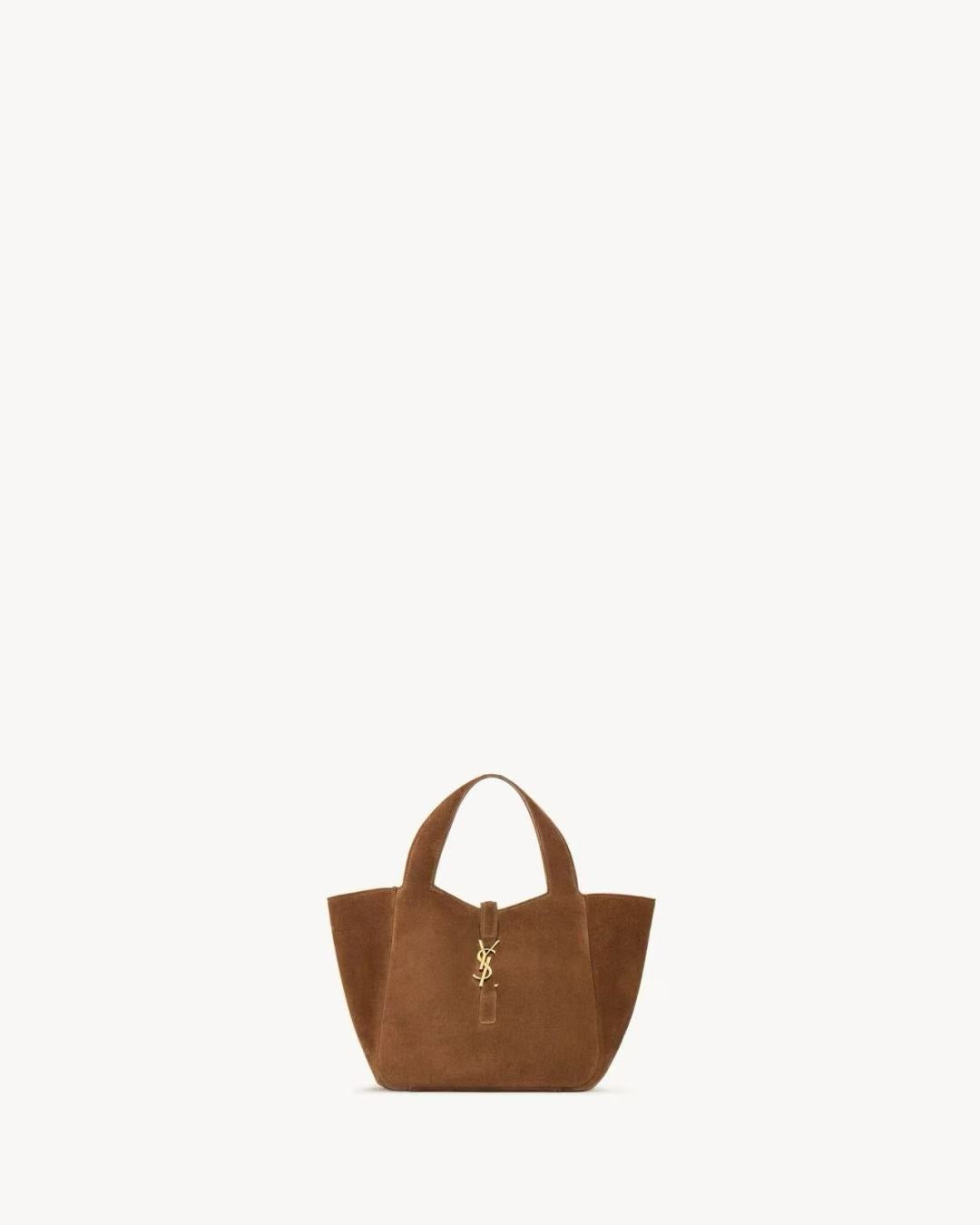 2026 Le 5 à 7 Baby Bea Brown Suede Handbag 872469008IW2885