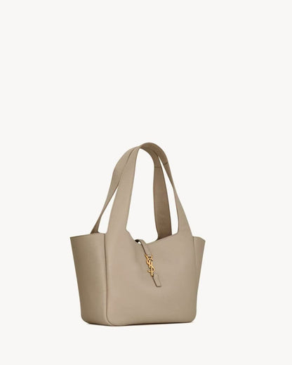 2026 Small LE 5 À 7 BEA Beige Deer Leather or Cowhide Tote Bag 779029AADUU1346