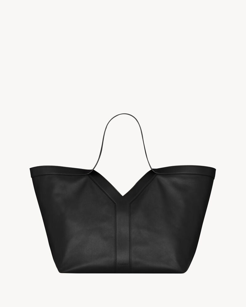 2026 Large Y Tote Bag, Black Grained Calfskin 820672AAEIF1000