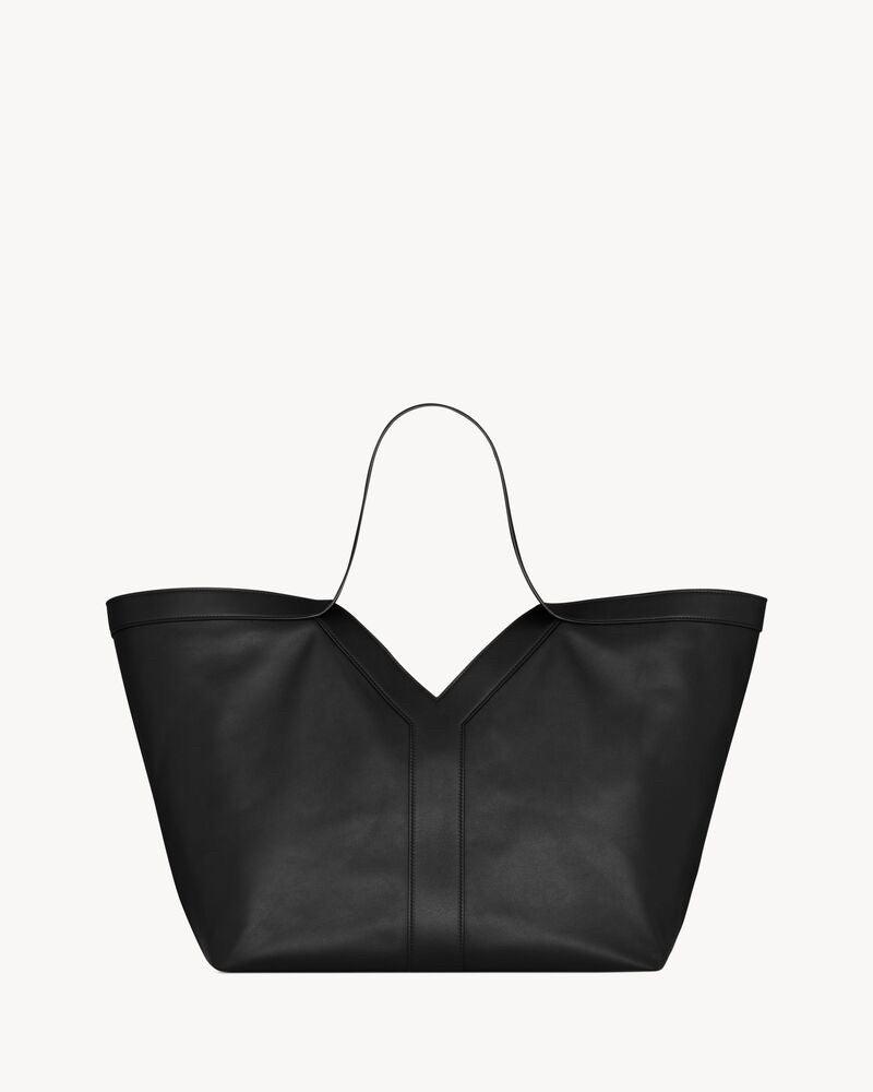 2026 Large Y Tote Bag, Black Grained Calfskin 820672AAEIF1000