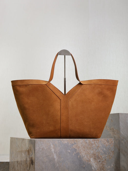 2026 Y Dark Caramel Suede Tote Bag 817602C0X0W2924