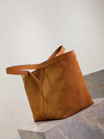 2026 Y Dark Caramel Suede Tote Bag 817602C0X0W2924
