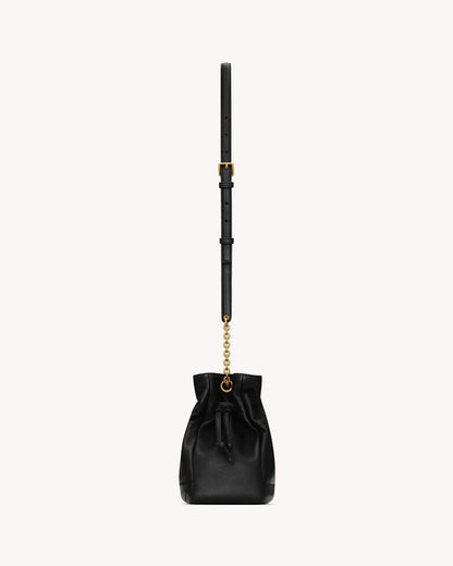 2026 Jamie Black Lambskin Drawstring Shoulder Bag 862712AAB321000