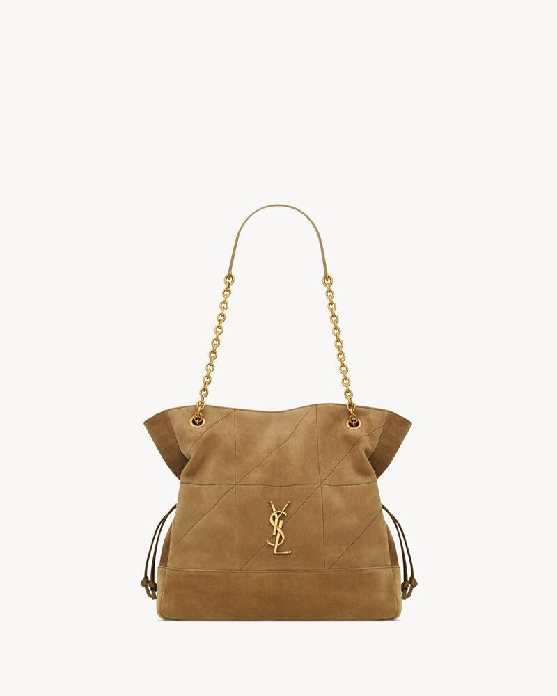 2026 Small Jamie Shopping Brown Suede Tote Bag 8339481U8P73194