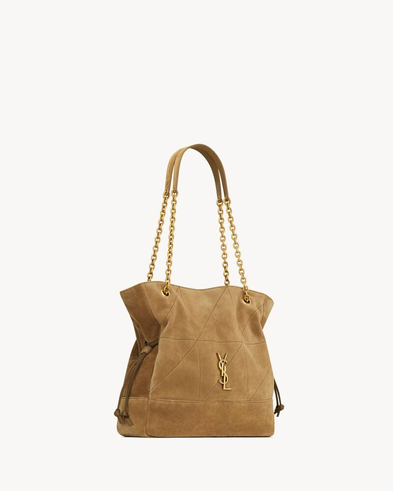 2026 Small Jamie Shopping Brown Suede Tote Bag 8339481U8P73194