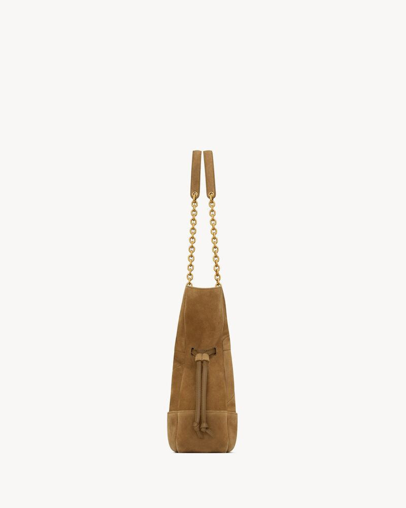2026 Small Jamie Shopping Brown Suede Tote Bag 8339481U8P73194