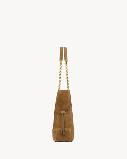 2026 Small Jamie Shopping Brown Suede Tote Bag 8339481U8P73194