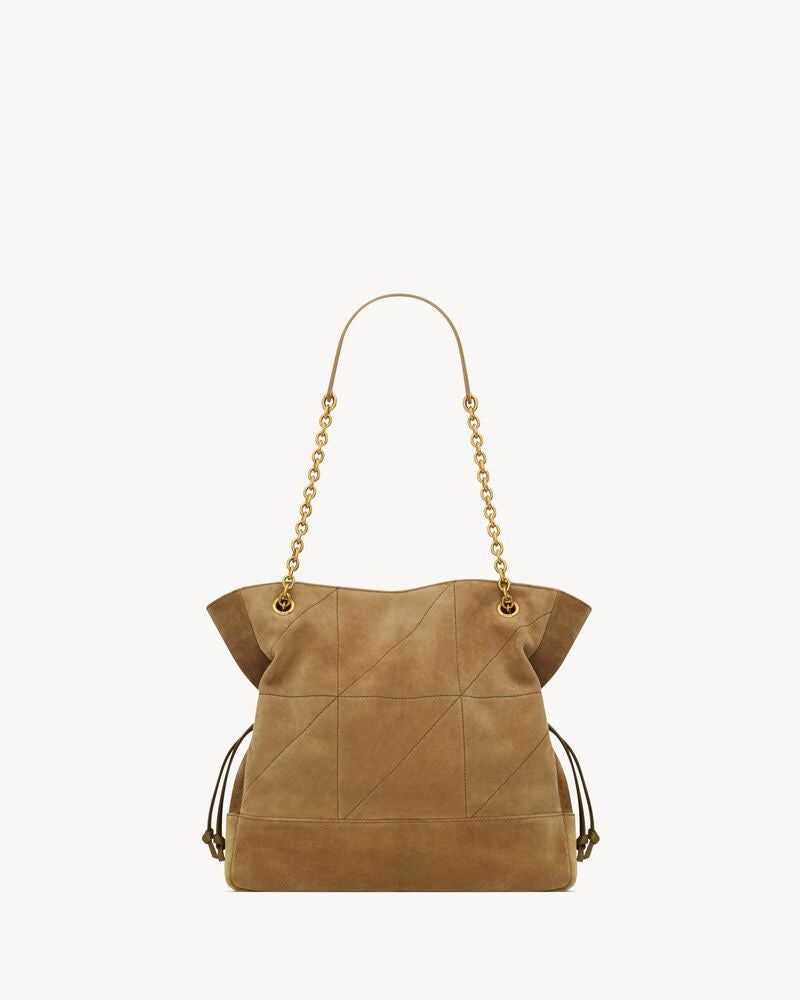 2026 Small Jamie Shopping Brown Suede Tote Bag 8339481U8P73194