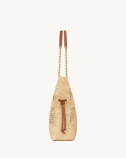 2026 Jamie Beige Raffia Woven Tote Bag 838876GAAFY2791