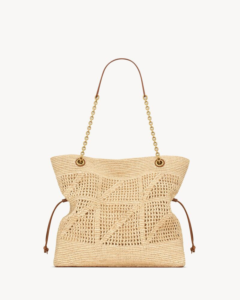 2026 Jamie Beige Raffia Woven Tote Bag 838876GAAFY2791