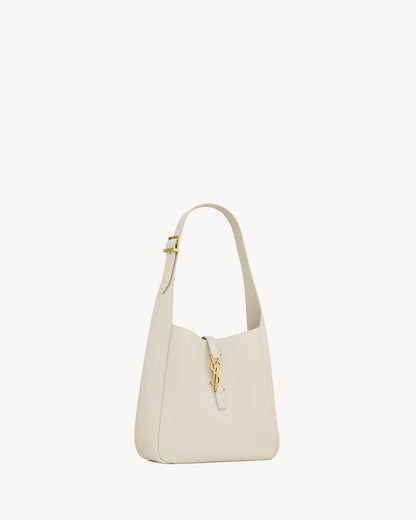 2026 Small Le 5 à 7 Supple Ivory White Leather Shoulder Bag 713938AAAUQ9207