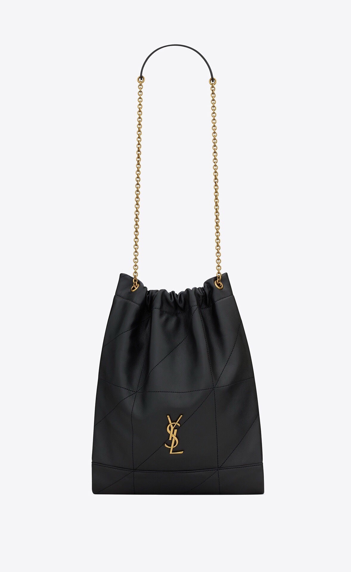 2026 Jamie 4.3 Pochon Black Lambskin Drawstring Bucket Bag 781666AAB321000