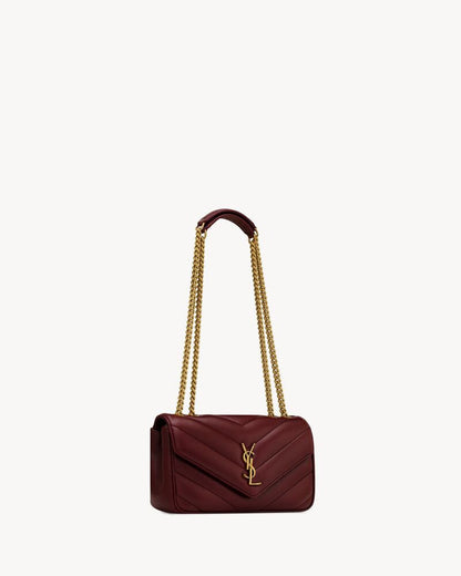 2026 Loulou Series SmallDeep Burgundy Lambskin Shoulder Bag 801437AAEAX6197