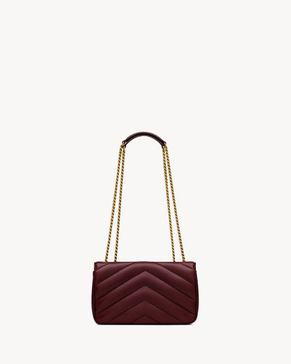 2026 Loulou Series Large  Deep Burgundy Lambskin Shoulder Bag 803541AAEAX6197