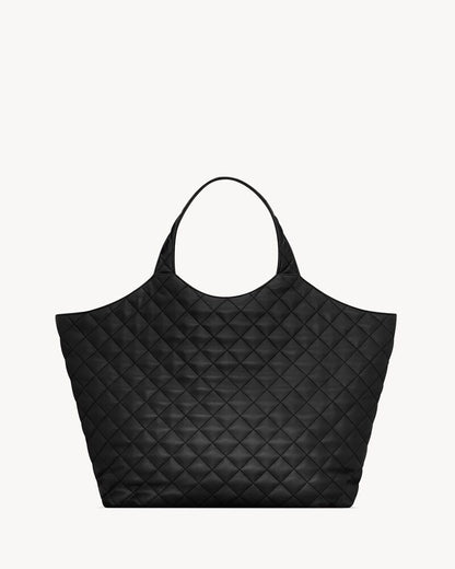 2026 ICARE Black Quilted Lambskin Extra-Large Tote Bag 698651AAANG1000