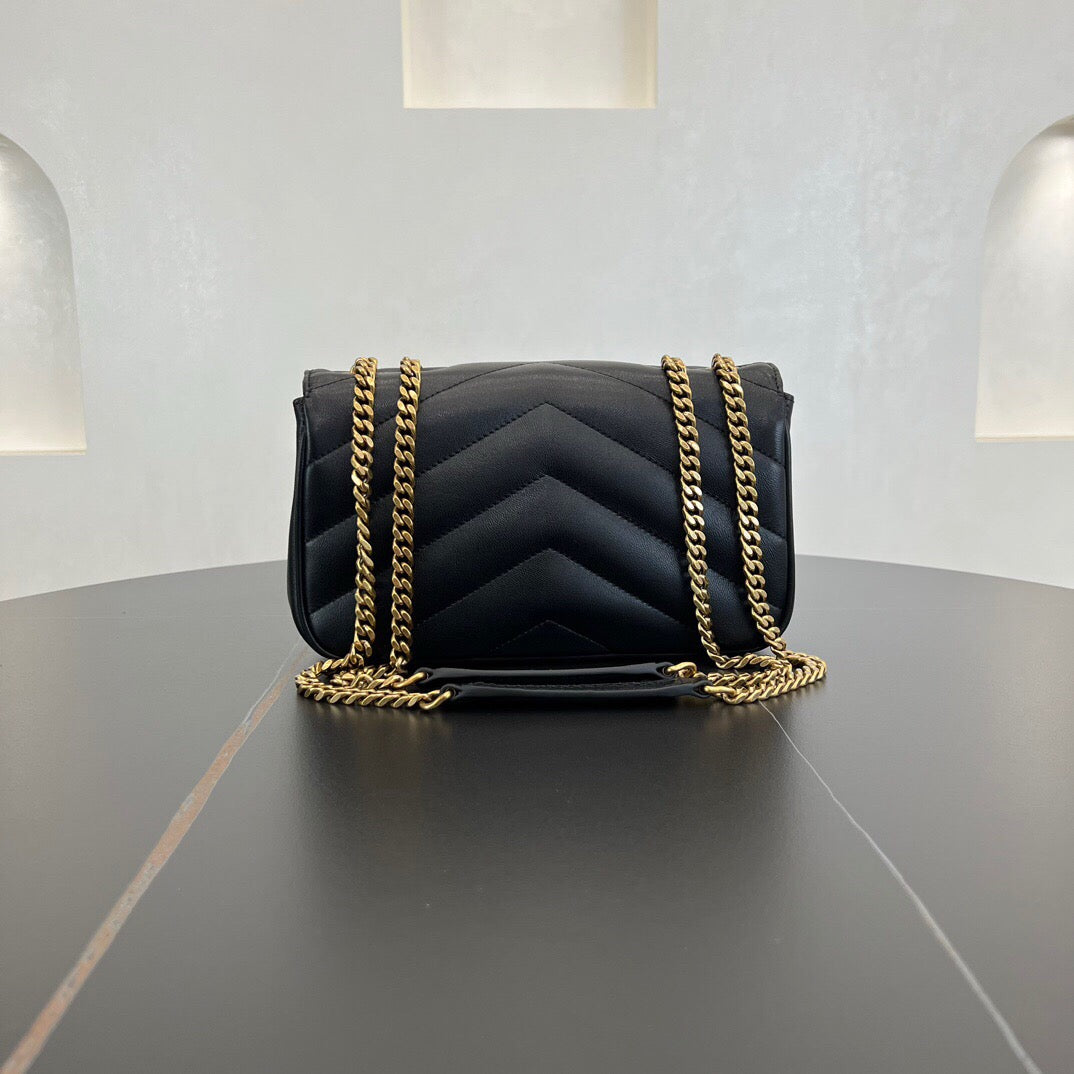 2026 Loulou Small Black Quilted Lambskin Handbag 801437AAEAX1000