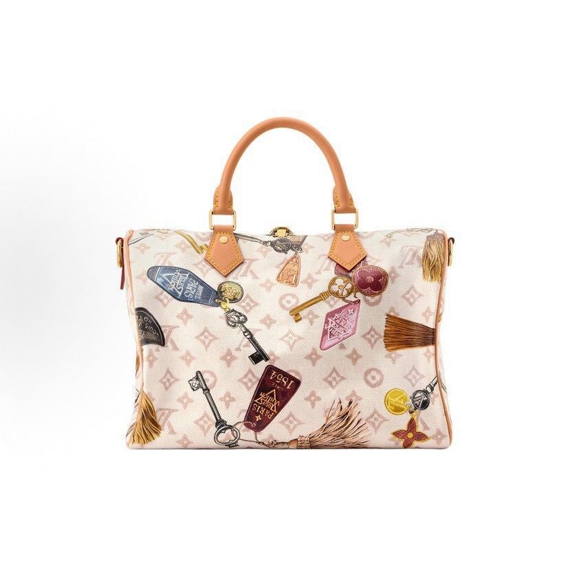 2026 Light Beige Monogram Canvas Speedy 30 Soft Handbag (Getaway Limited Edition) M29377